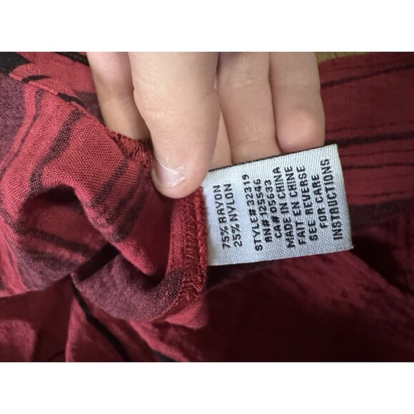 Habitat Clothes To Live In Women Small Black Red Cowl Neck Lagenlook Tunic Top - Picture 8 of 10